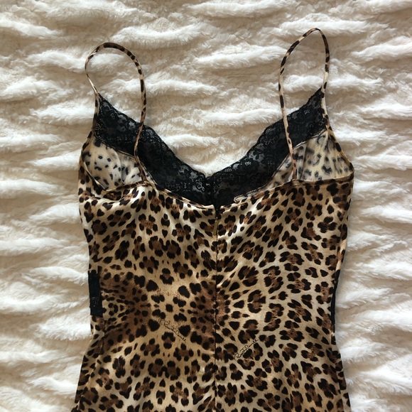 Roberto Cavalli Leopard Print Camisole with Black Lace Detail - Picture 3 of 12